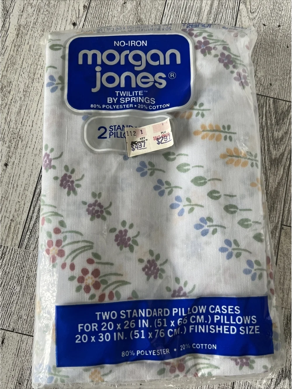 Vtg NEW Morgan Jones N0-IRON TWIN Fitted Sheet + 2 Pillow Cases USA Country Grdn